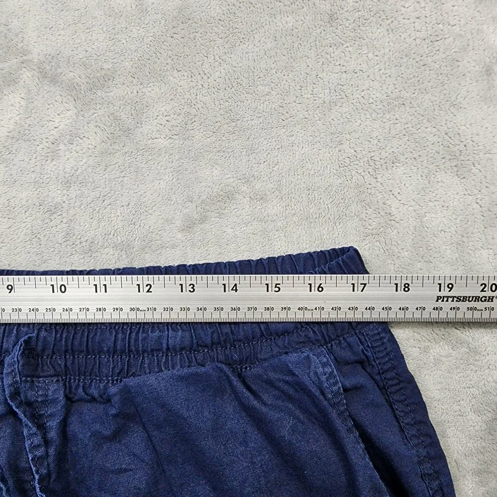 Trunks Surf & Swim Co Shorts Mens 36 Blue Linen Cotton Cargo 10 Inseam Casual